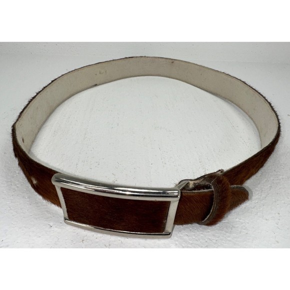 VERY RARE--- Genuine COW HIDE/HAIR--- Belt buckle HAND MADE STERLING Silver